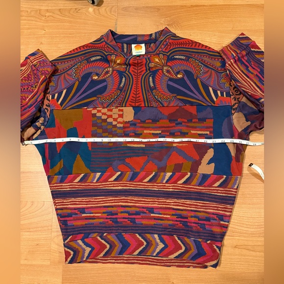 FARM Rio Multicolor Geometric Pullover Sweatshirt Small - Picture 3 of 5